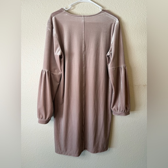 NWOT MADEWELL Velvelt Baloon Long Sleeve Blush Dress - Picture 8 of 8